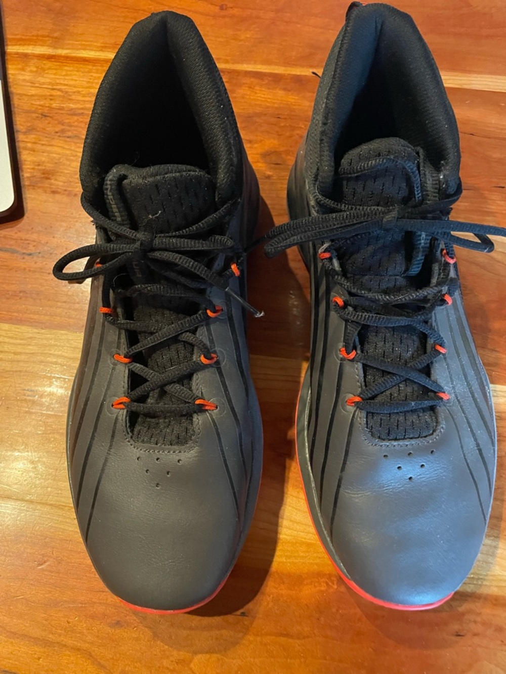 Under Armor Men's Black Athletic Sneakers with Red Accents Size 10